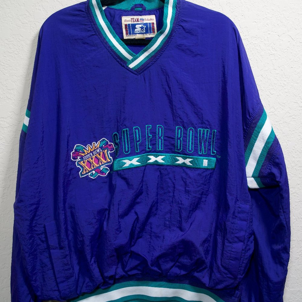 Purple Starter Super Bowl 31 Windbreaker Sz XL